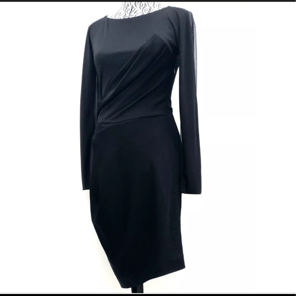 $448 MAXAZRIA Black  Back Long Sleeve Dress Size 2 - Picture 5 of 7